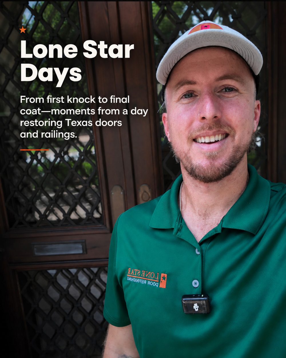 Lone Star Door Refinishing crew at work — photo 1