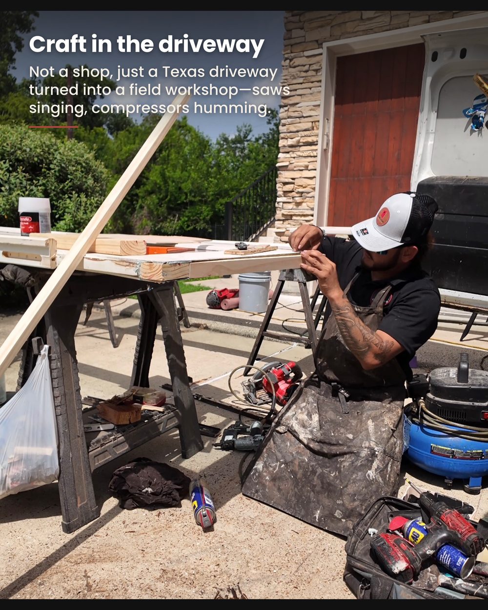 Lone Star Door Refinishing crew at work — photo 4