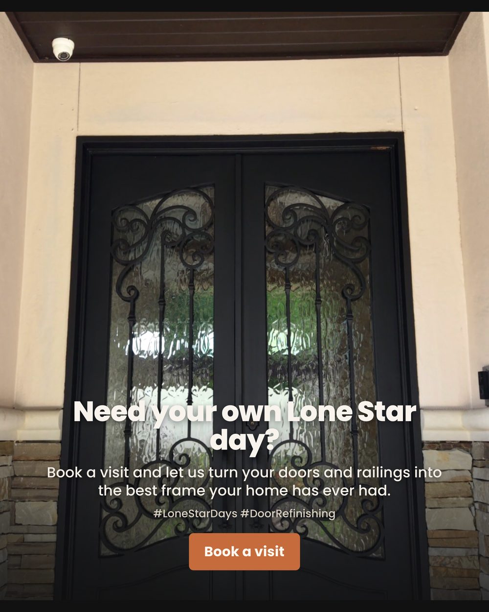 Lone Star Door Refinishing crew at work — photo 7