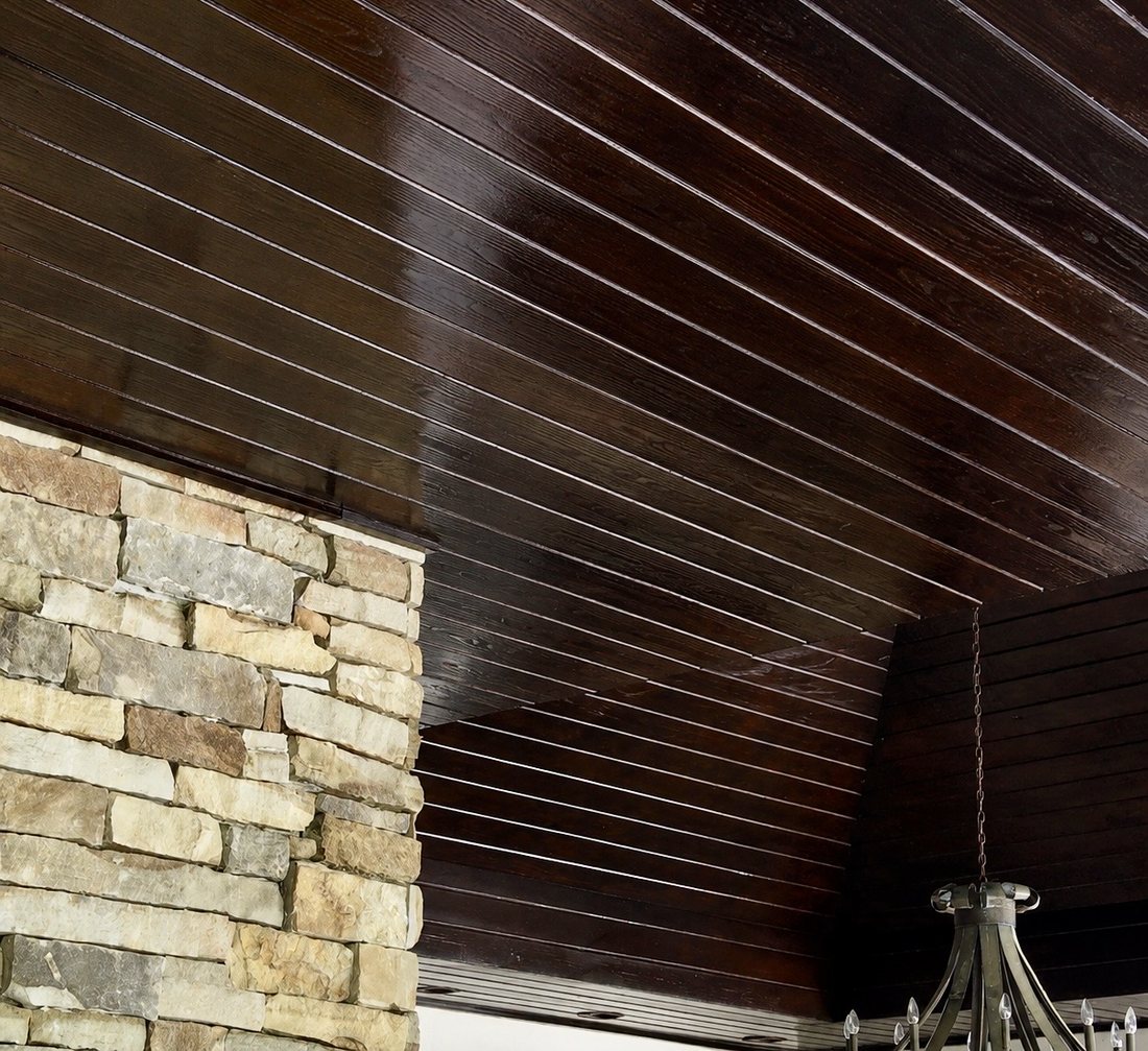 Stained wood ceiling — after refinishing