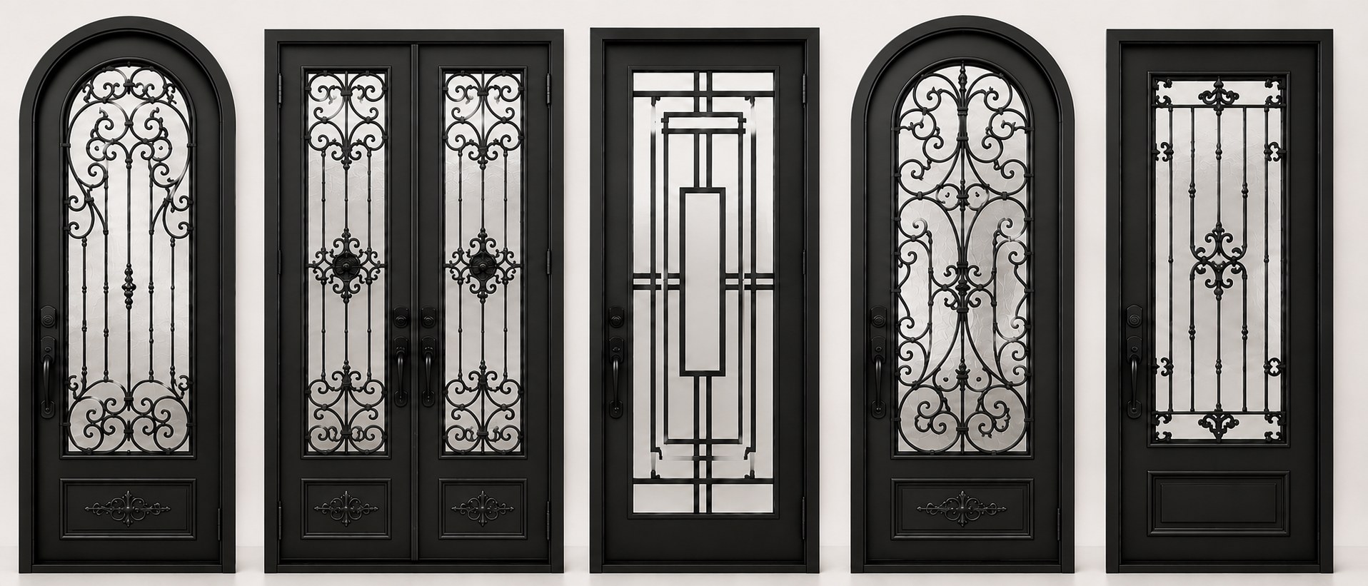 Wrought iron replacement entry doors in Houston, TX